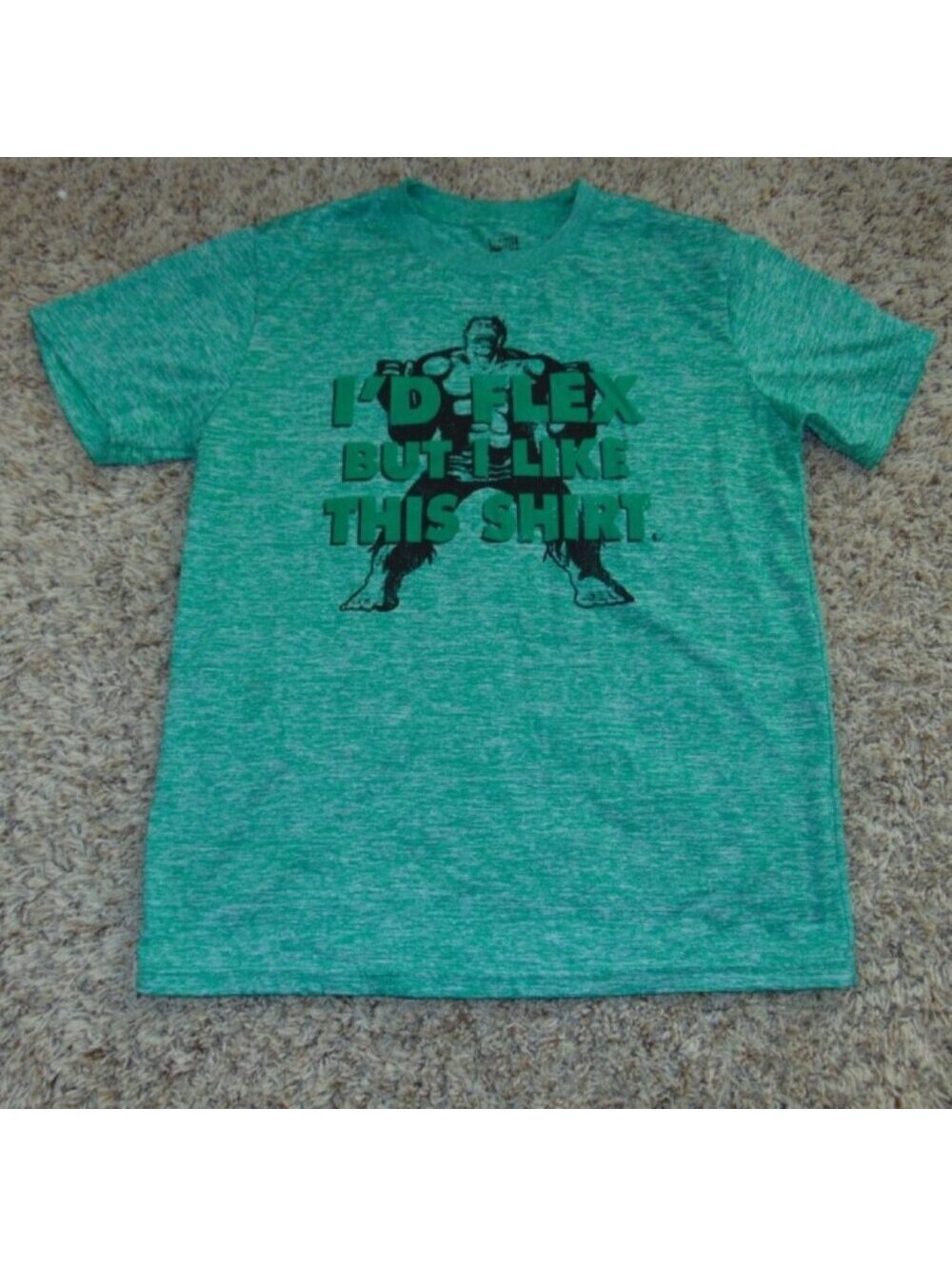 Mens Marvel The Hulk I'D FLEX BUT I LIKE THIS SHIRT Short Sleeve Tee S 34/36